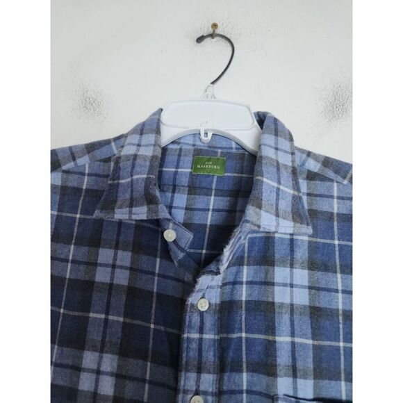 Sid Mashburn Men Blue Plaid 100% Cotton Button Down Sports Shirt size XL - Picture 9 of 12
